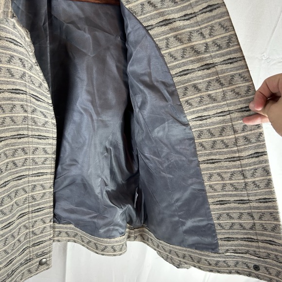 Pendleton Women's Large‎ Aztec Woolen Mills Full Zip Jacket Gray Virgin Wool - Picture 9 of 15